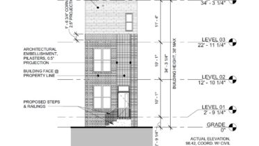 1432 North Marston Street. Building elevation. Credit: Moto Designshop via the City of Philadelphia