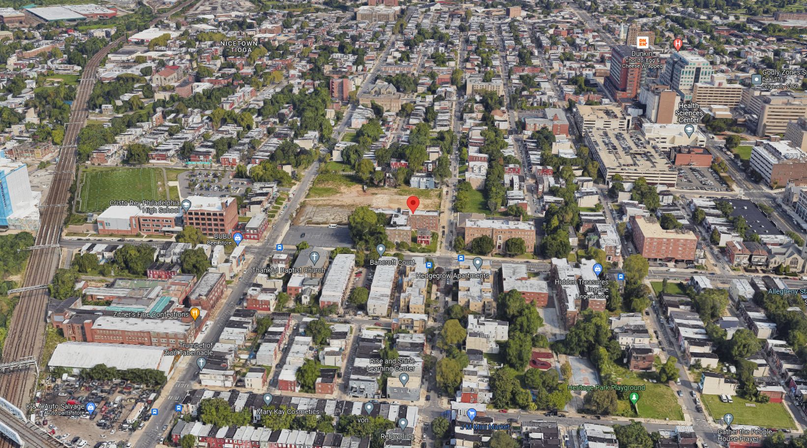 3216 North 16th Street. Aerial view. Looking north. Credit: Google Maps