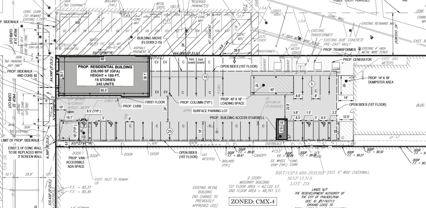 1600 North Broad Street (1406 Cecil B. Moore Avenue). Site plan. Credit: JKRP Architects via the Civic Design Review