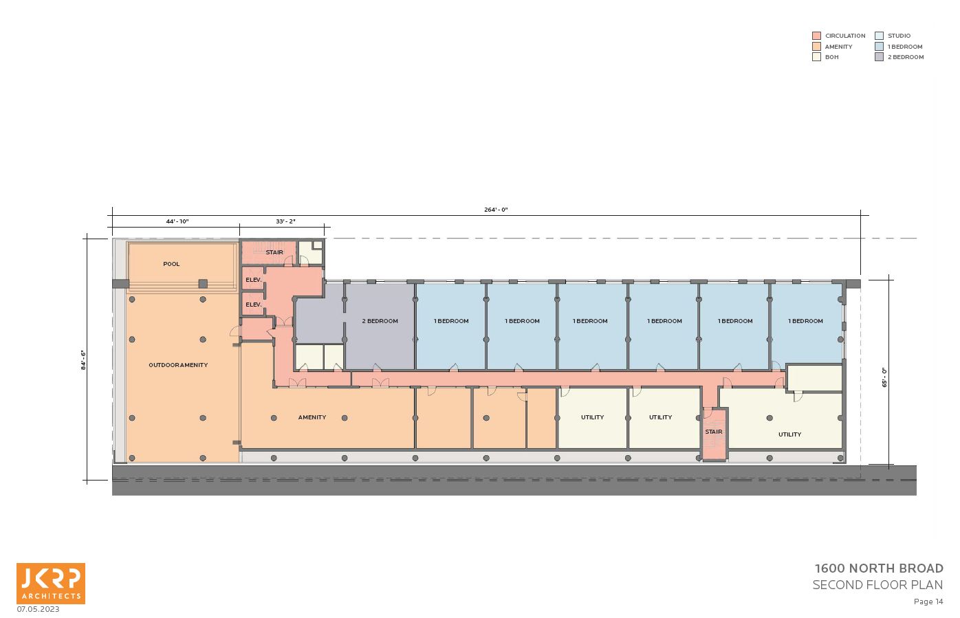 1600 North Broad Street (1406 Cecil B. Moore Avenue). Floor plan. Credit: JKRP Architects via the Civic Design Review