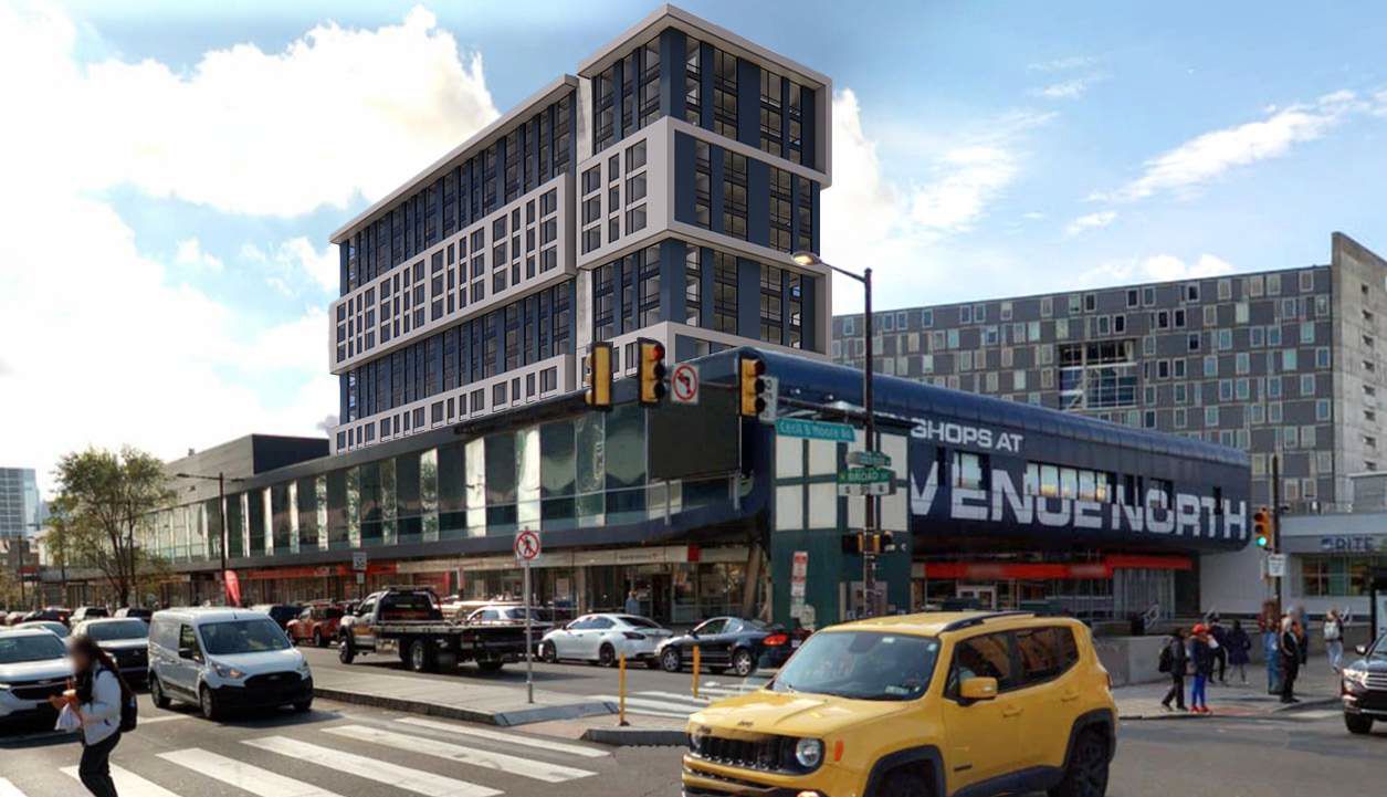 1600 North Broad Street (1406 Cecil B. Moore Avenue). Project rendering. Credit: JKRP Architects via the Civic Design Review