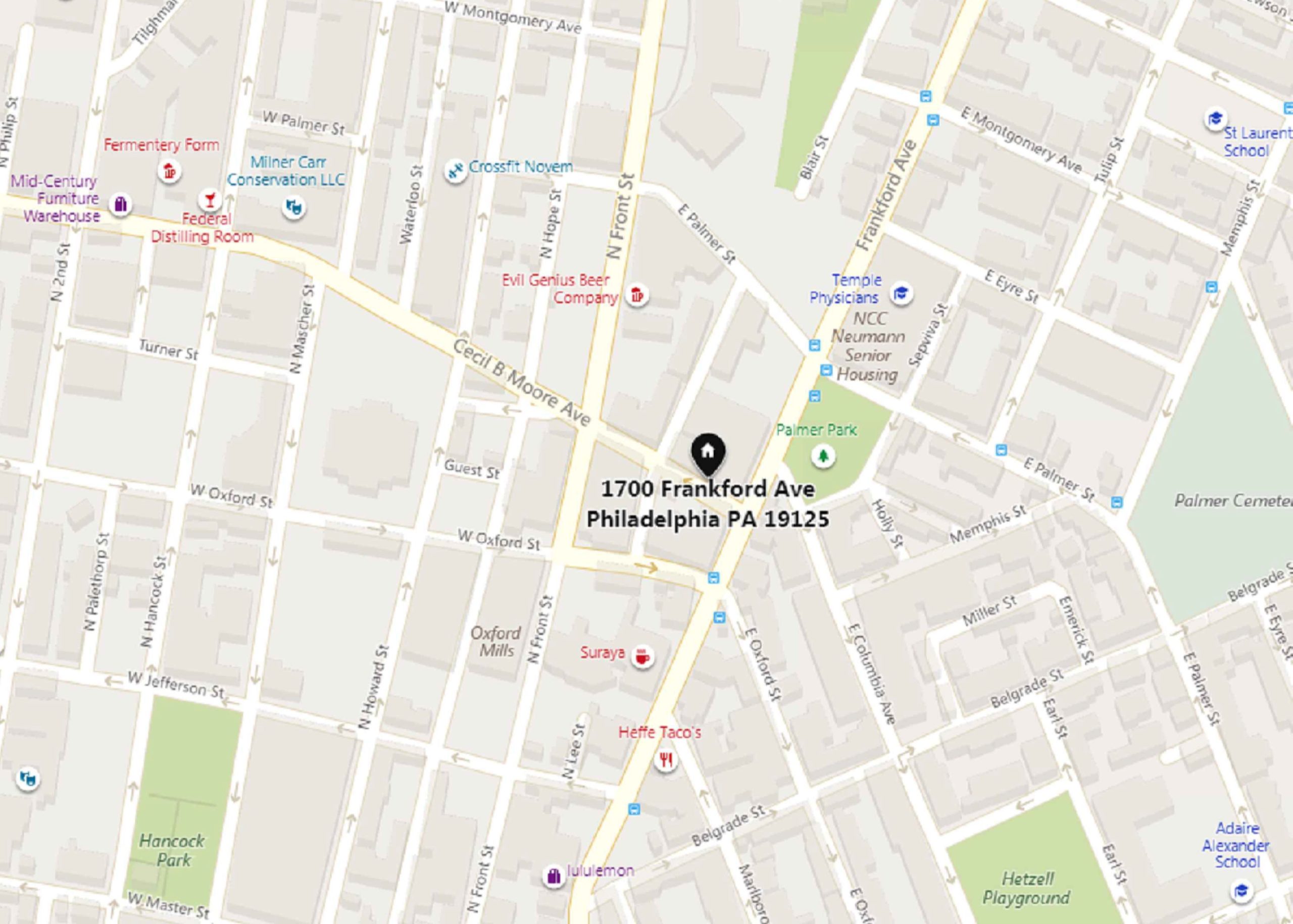 1700 Frankford Avenue. Location map. Credit: Ambit Architecture via the City of Philadelphia