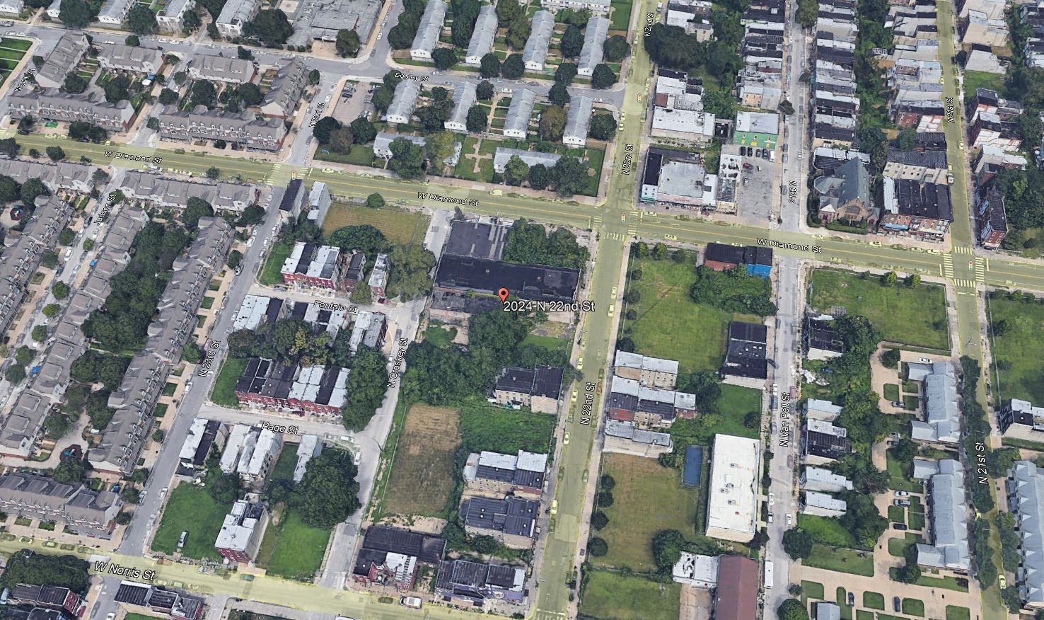 2024-28 North 22nd Street. Location map / aerial view. Credit: Oombra Architects via the Civic Design Review
