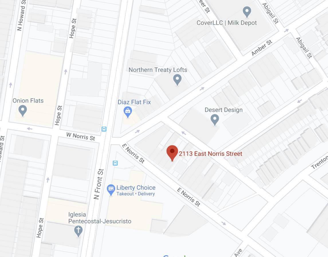 2113 East Norris Street. Location map. Credit: Designblendz via the City of Philadelphia