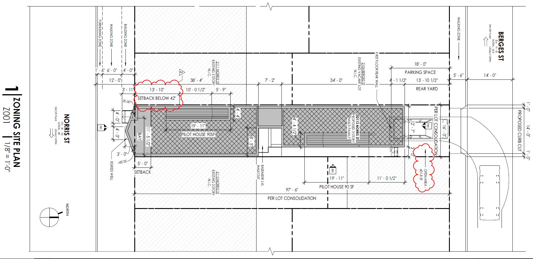 2113 East Norris Street. Site plan. Credit: Designblendz via the City of Philadelphia