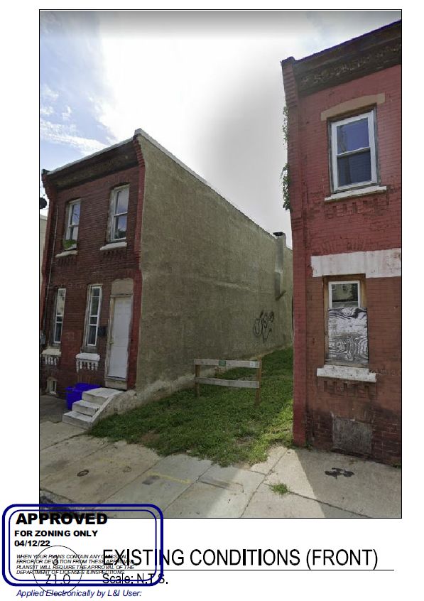2120 North Percy Street. Site conditions prior to redevelopment. Credit: 24 Seven Design Group via the City of Philadelphia