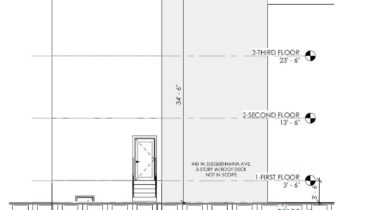 438 West Susquehanna Avenue. Front elevation. Credit: Parallel Architecture Studio via the City of Philadelphia