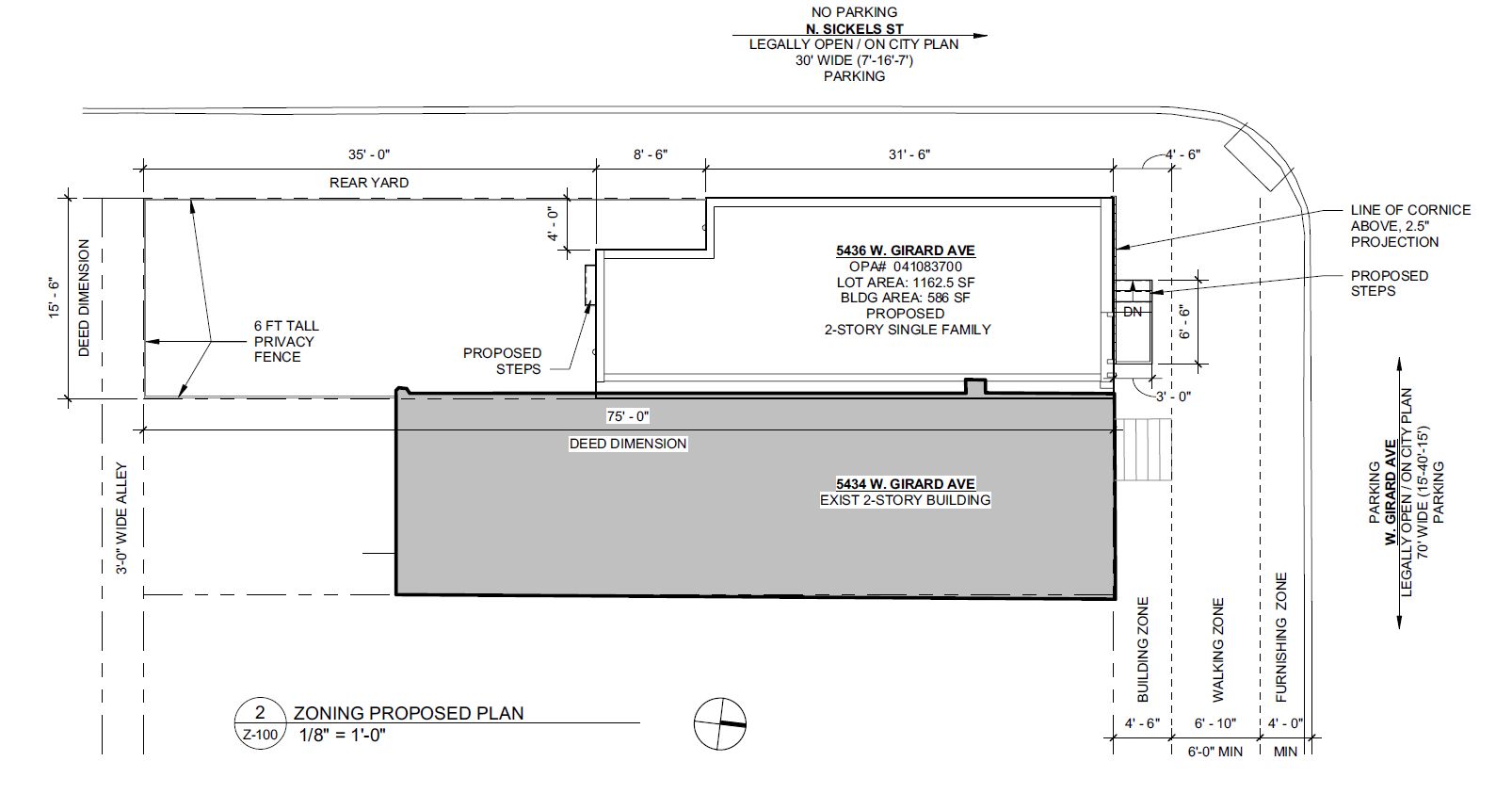 5436 West Girard Avenue. Site plan. Credit: Moto Designshop via the City of Philadelphia