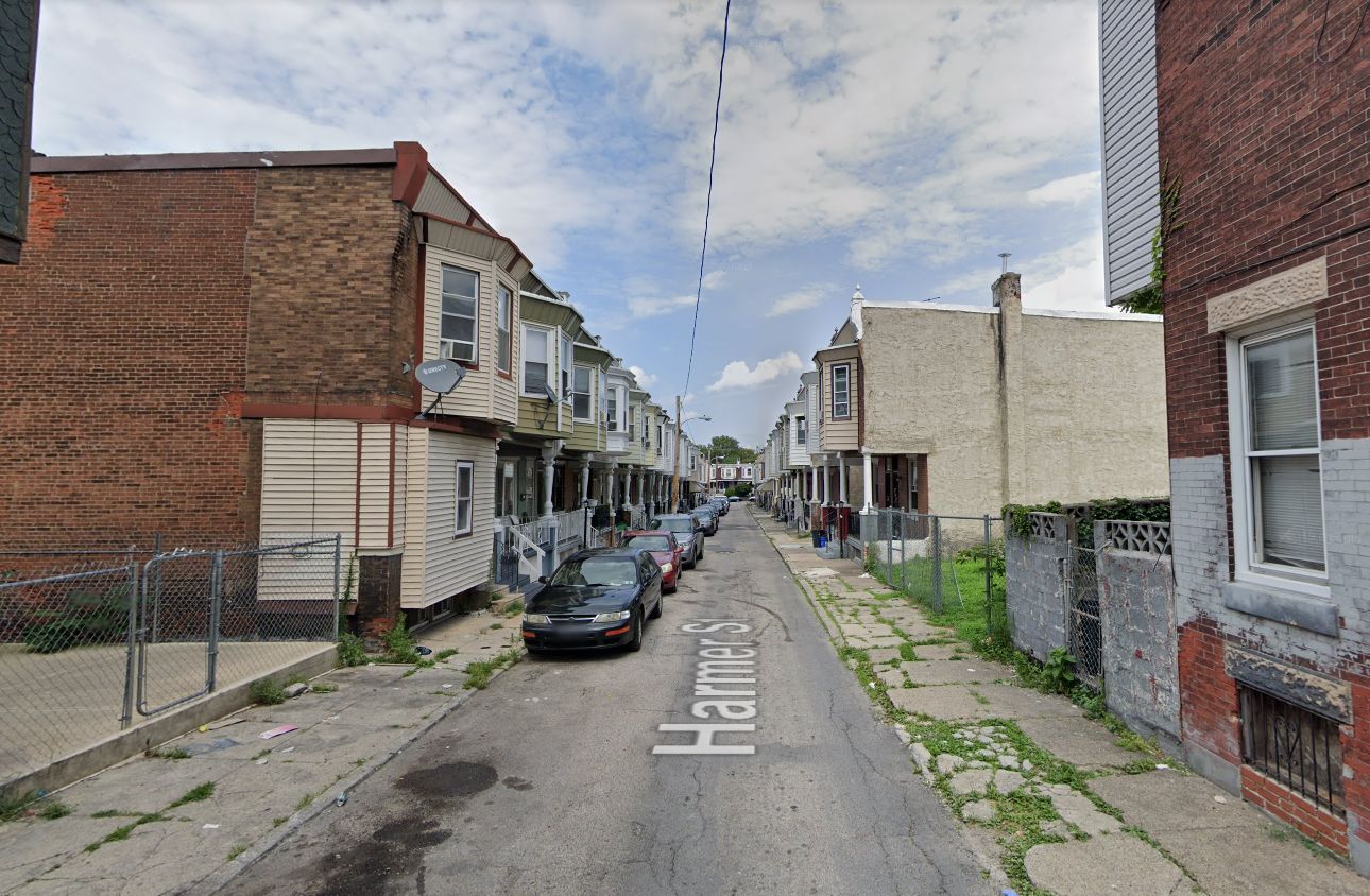 Harmer Street, with 5552 Harmer Street on the right. Site conditions prior to redevelopment. Looking east. July 2019. Credit: Google Maps
