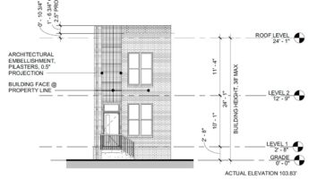 5552 Harmer Street. Front elevation. Credit: Moto Designshop via the City of Philadelphia