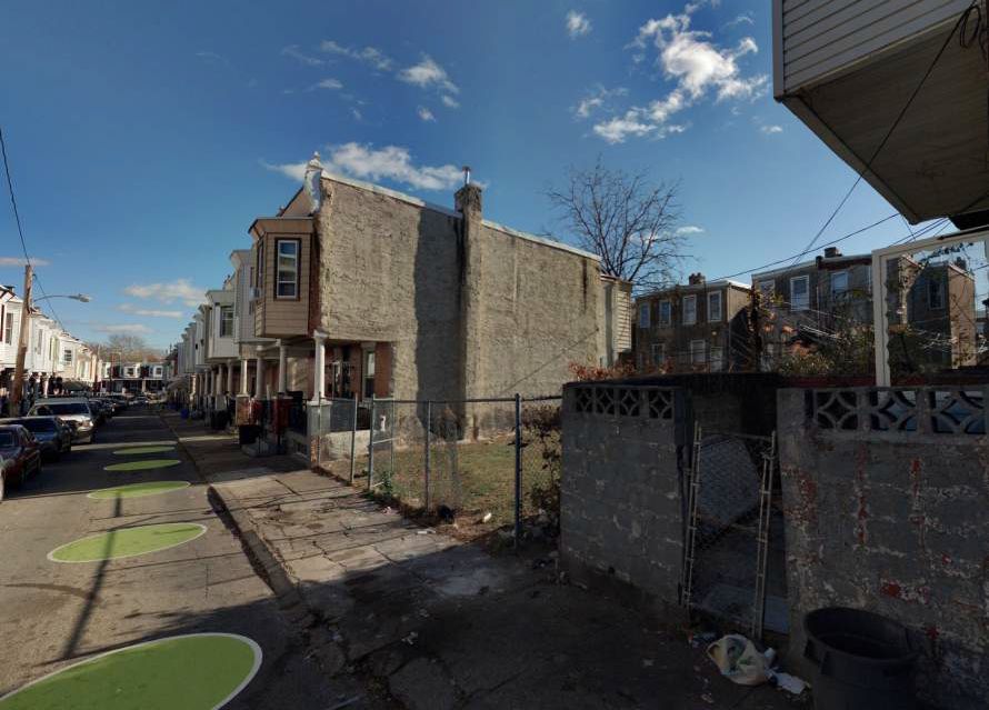 5552 Harmer Street. Site conditions prior to redevelopment. Looking southeast. Credit: Moto Designshop via the City of Philadelphia