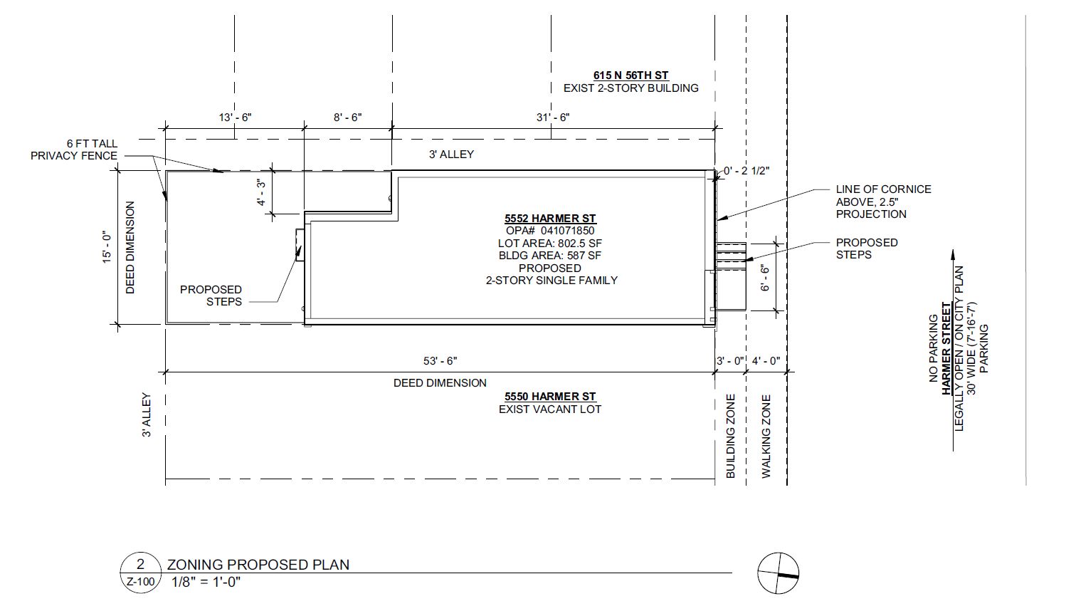 5552 Harmer Street. Site plan. Credit: Moto Designshop via the City of Philadelphia