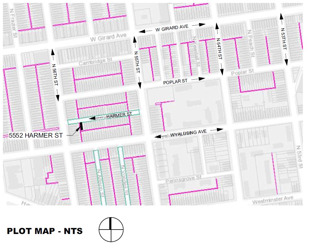5552 Harmer Street. Location map. Credit: Moto Designshop via the City of Philadelphia