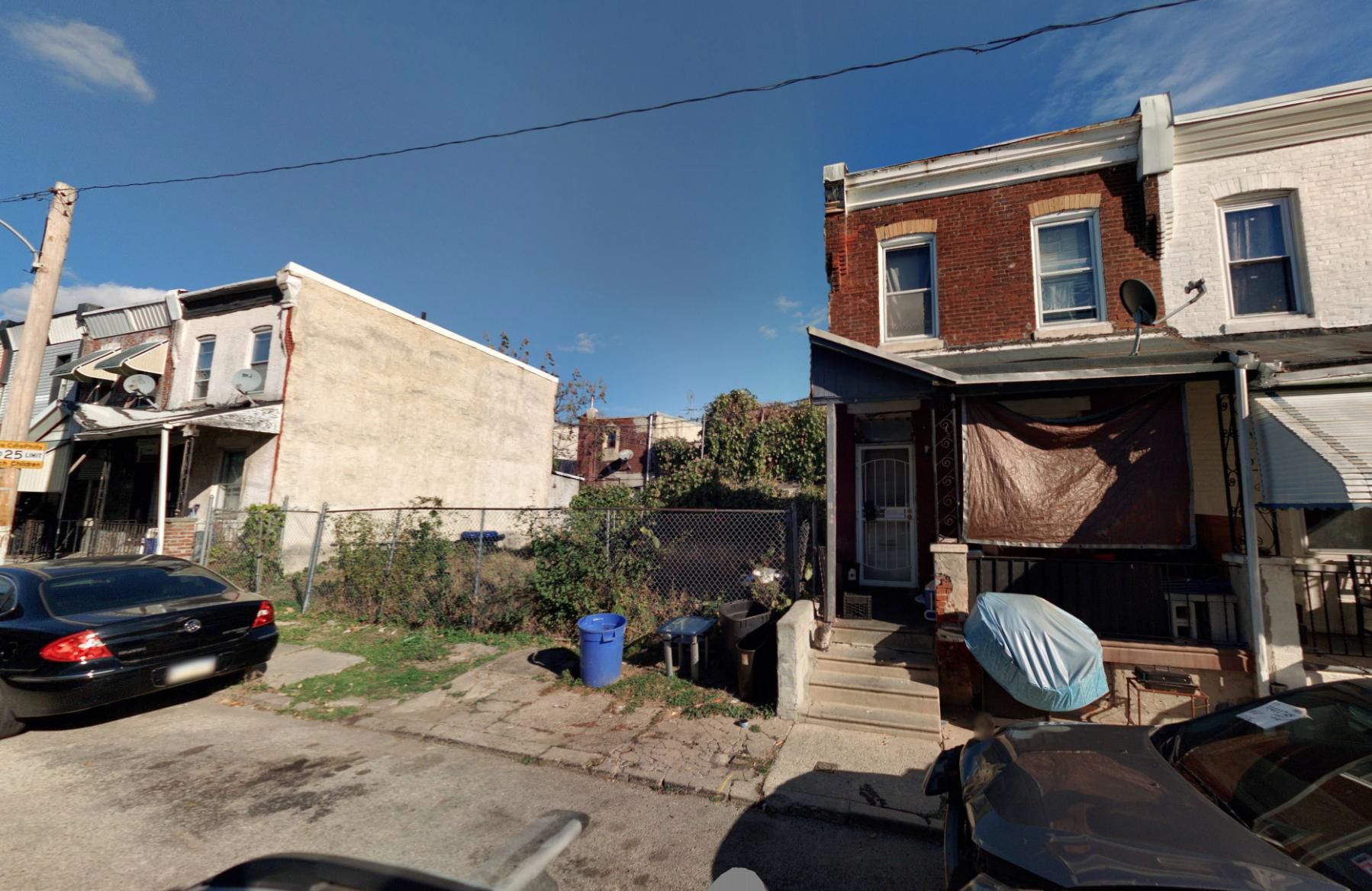 653 North Sickels Street. Site conditions prior to redevelopment. Looking northeast. Credit: Moto Designshop via the City of Philadelphia