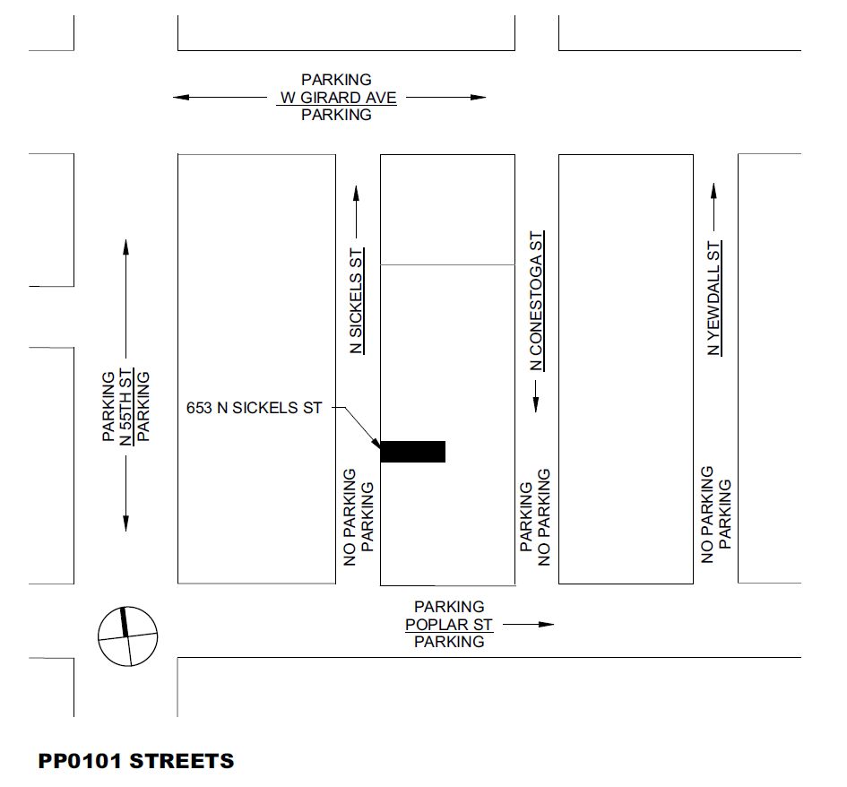 653 North Sickels Street. Location map. Credit: Moto Designshop via the City of Philadelphia