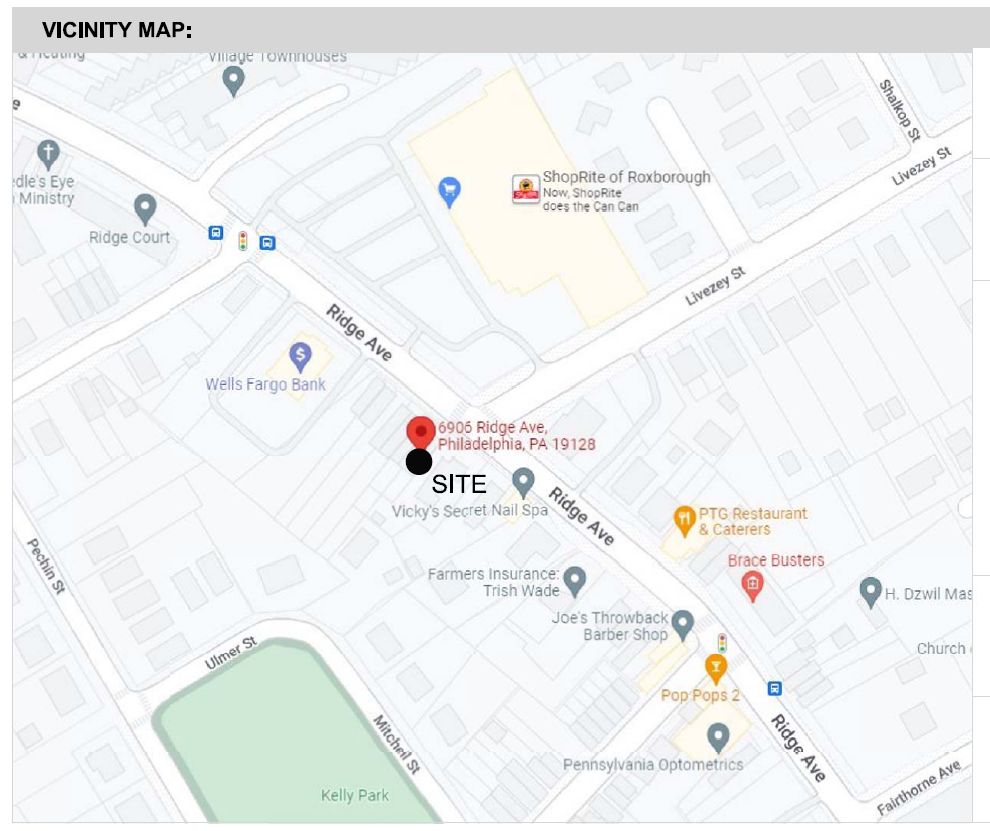 6906 Ridge Avenue. Location map. Credit: Studio C Architecture via the City of Philadelphia