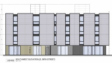 1437 South 58th Street. Building elevation. Credit: Studio C Architecture via the City of Philadelphia