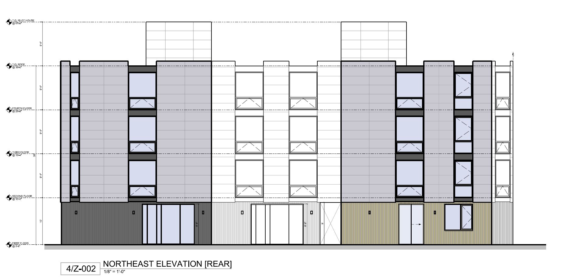 1437 South 58th Street. Building elevation. Credit: Studio C Architecture via the City of Philadelphia