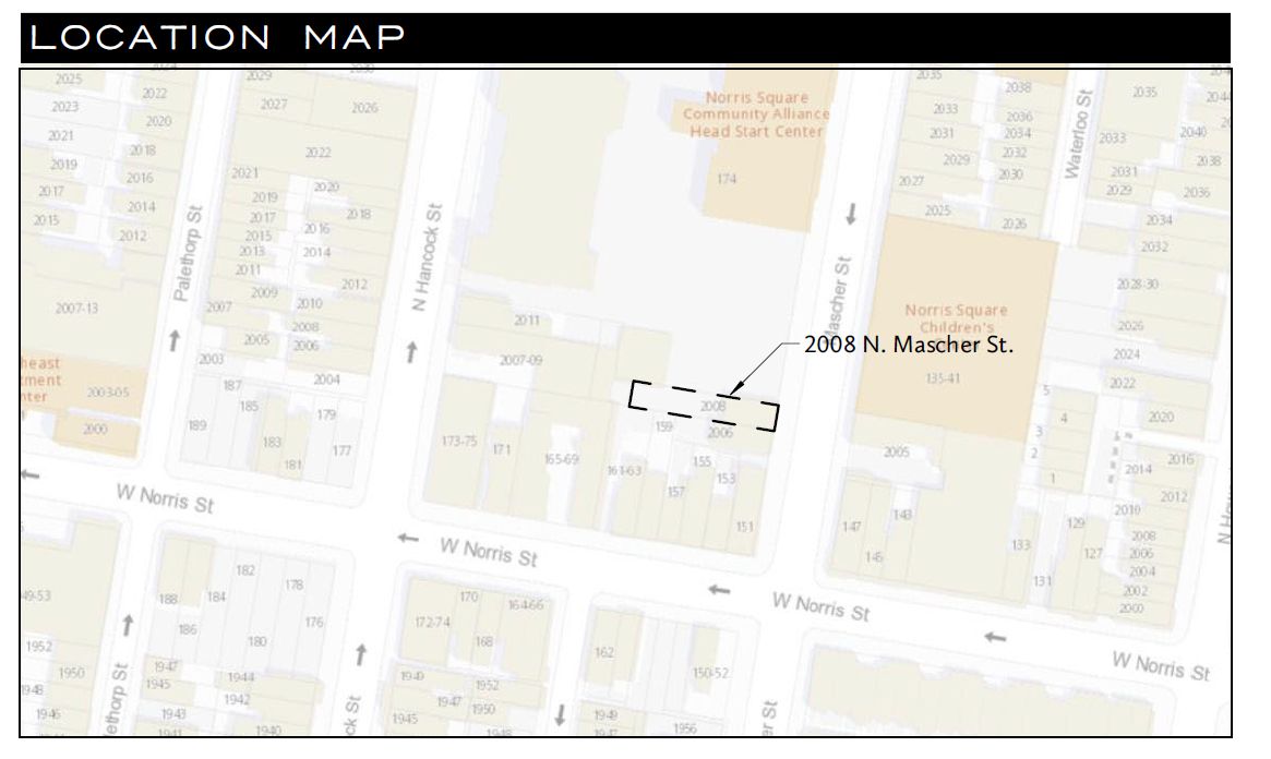 2008 North Mascher Street. Site map. Credit: Mass Architecture Studio via the City of Philadelphia