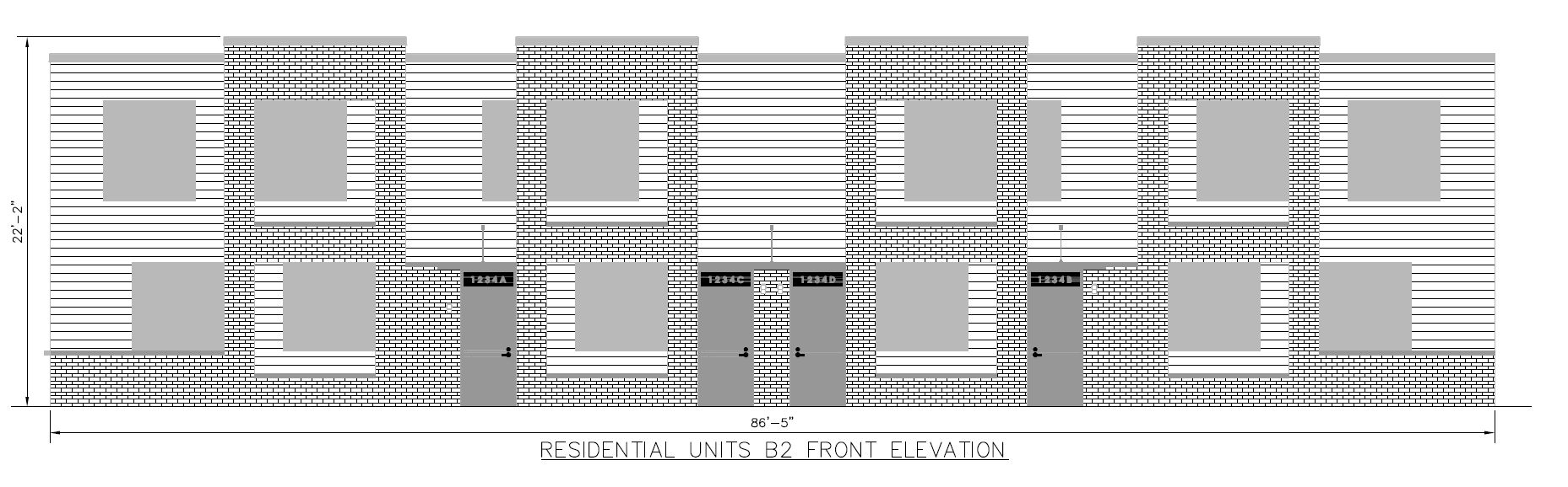 2301 Sharswood Street and 2302 Sharswood Street. Building elevations. Credit: Blackney Hayes Architects and KS Engineers, P.C. via the City of Philadelphia