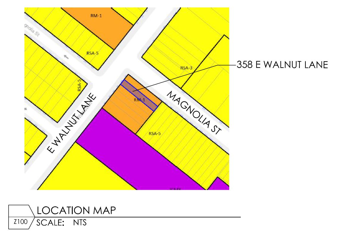 358 East Walnut Lane. Zoning map. Credit: PACE Architecture+Design via the City of Philadelphia
