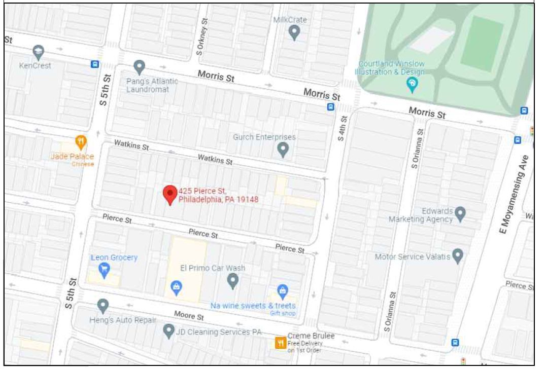 425 Pierce Street. Site map. Credit: Studio III Architecture via the City of Philadelphia