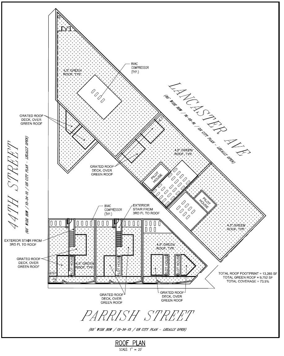 4328 Lancaster Avenue. Roof plan. Credit: Cornerstone Consulting Engineers & Architectural, Inc. via the City of Philadelphia