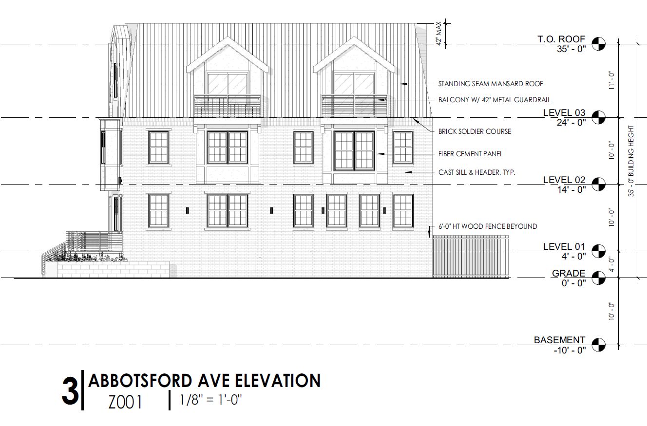 4628 Wayne Avenue. Building elevation. Credit: Designblendz via the City of Philadelphia
