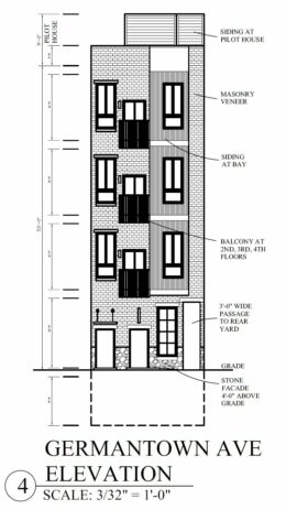 4931 Germantown Avenue. Building elevation. Credit: Architecture, Urban Design, and Policy via the City of Philadelphia