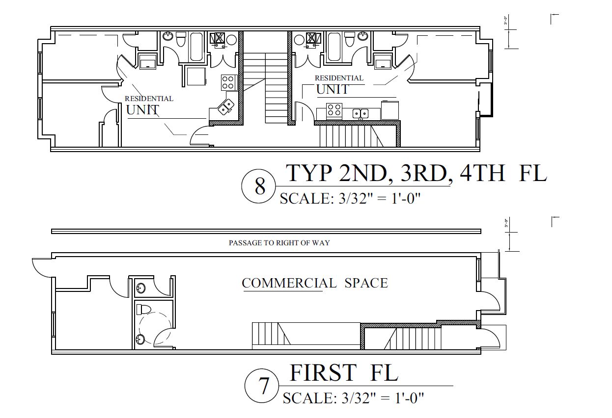 4931 Germantown Avenue. Floor plans. Credit: Architecture, Urban Design, and Policy via the City of Philadelphia