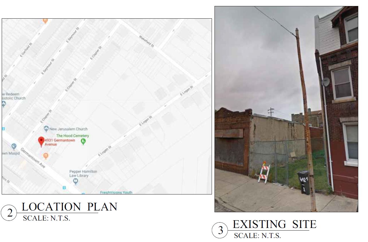 4931 Germantown Avenue. Site map and site conditions prior to redevelopment. Credit: Architecture, Urban Design, and Policy via the City of Philadelphia
