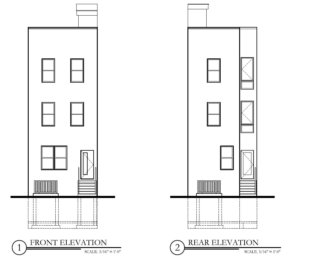 660 Brooklyn Street. Building elevations. Credit: Anthony Maso Architecture Design via the City of Philadelphia