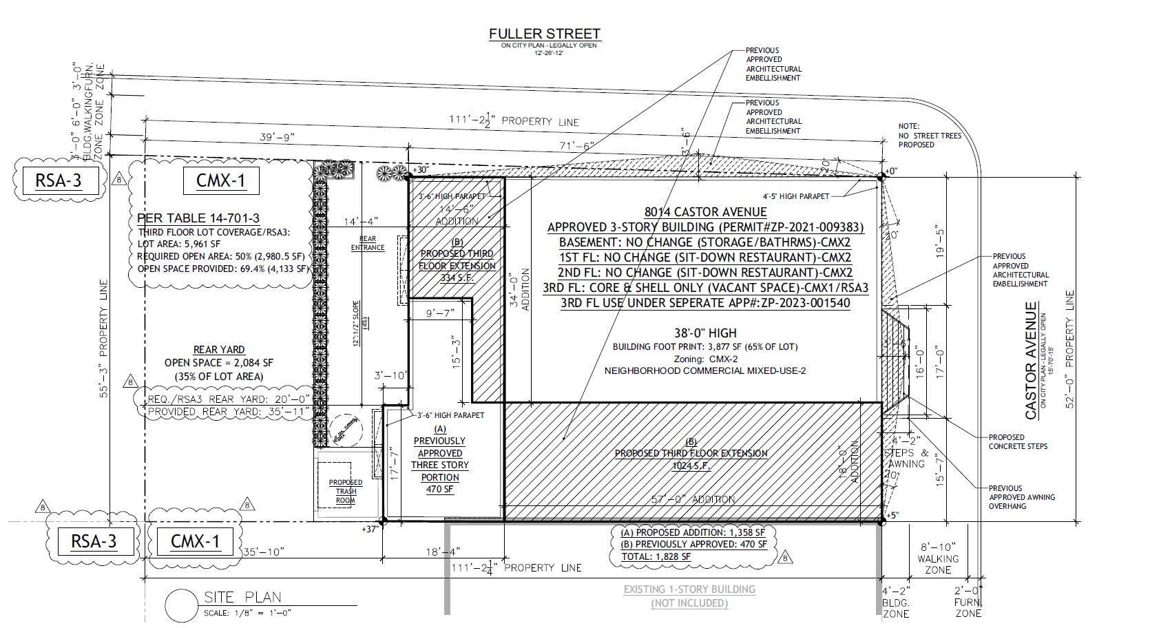8014 Castor Avenue. Site plan. Credit: Supreme Architects via the City of Philadelphia