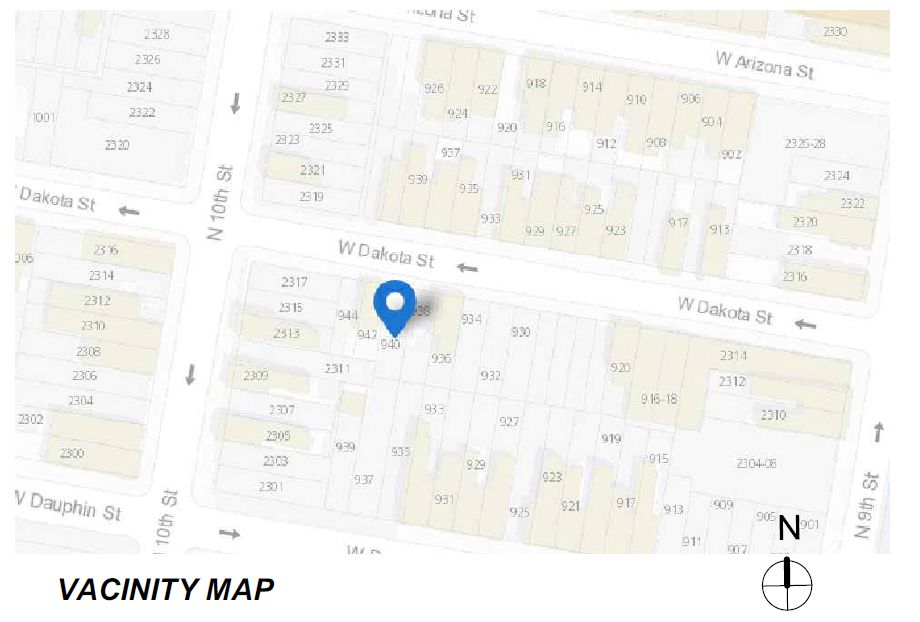 940 West Dakota Street. Site map. Credit: T + Associates Architects via the City of Philadelphia