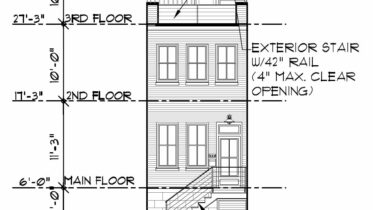 1233 North Myrtlewood Street. Building elevation. Credit: Pripstein Davies Architects via the City of Philadelphia