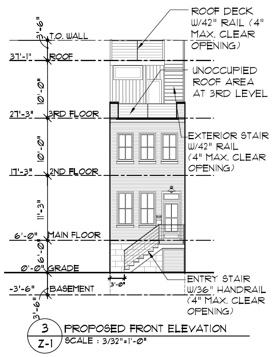1233 North Myrtlewood Street. Building elevation. Credit: Pripstein Davies Architects via the City of Philadelphia
