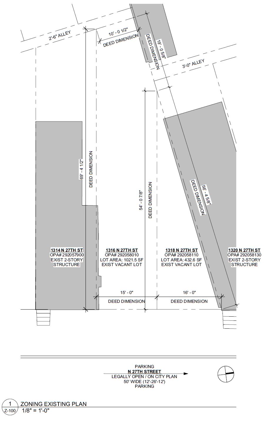 1316 North 27th Street. Site plan. Credit: Moto Designshop via the City of Philadelphia