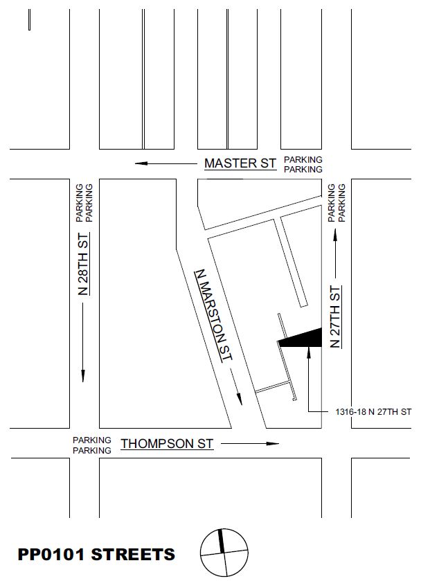 1316 North 27th Street. Site map. Credit: Moto Designshop via the City of Philadelphia