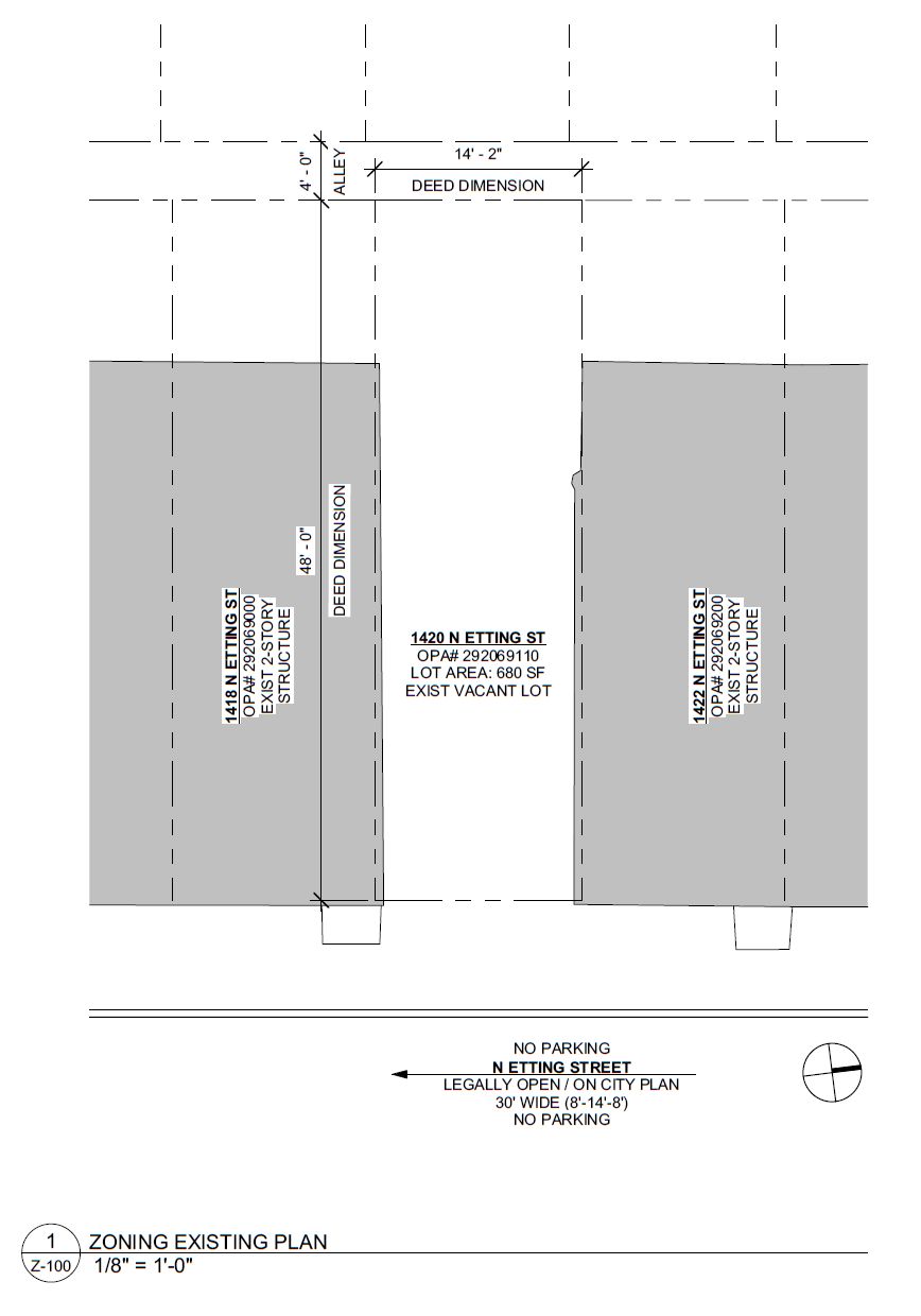 1420 North Etting Street. Site plan. Credit: Moto Designshop via the City of Philadelphia
