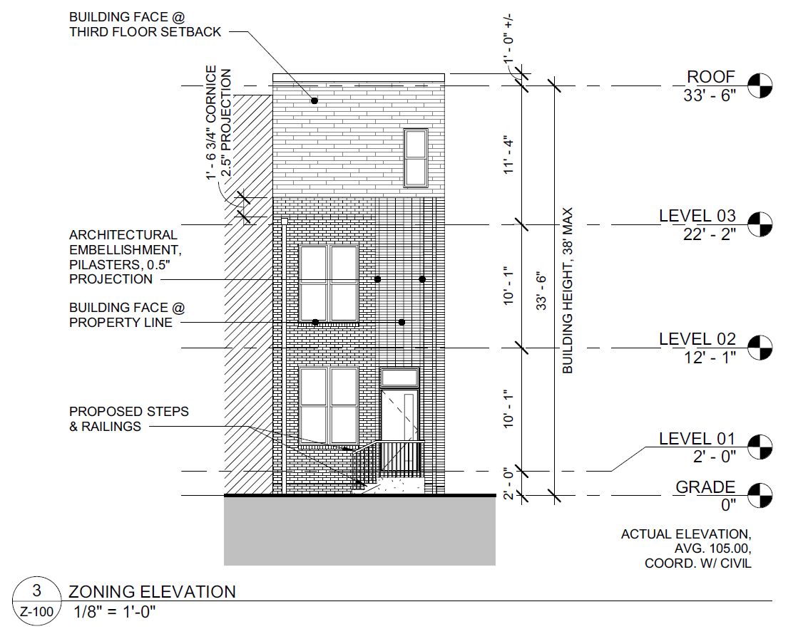 1444 North 27th Street. Building elevation. Credit: Moto Designshop via the City of Philadelphia