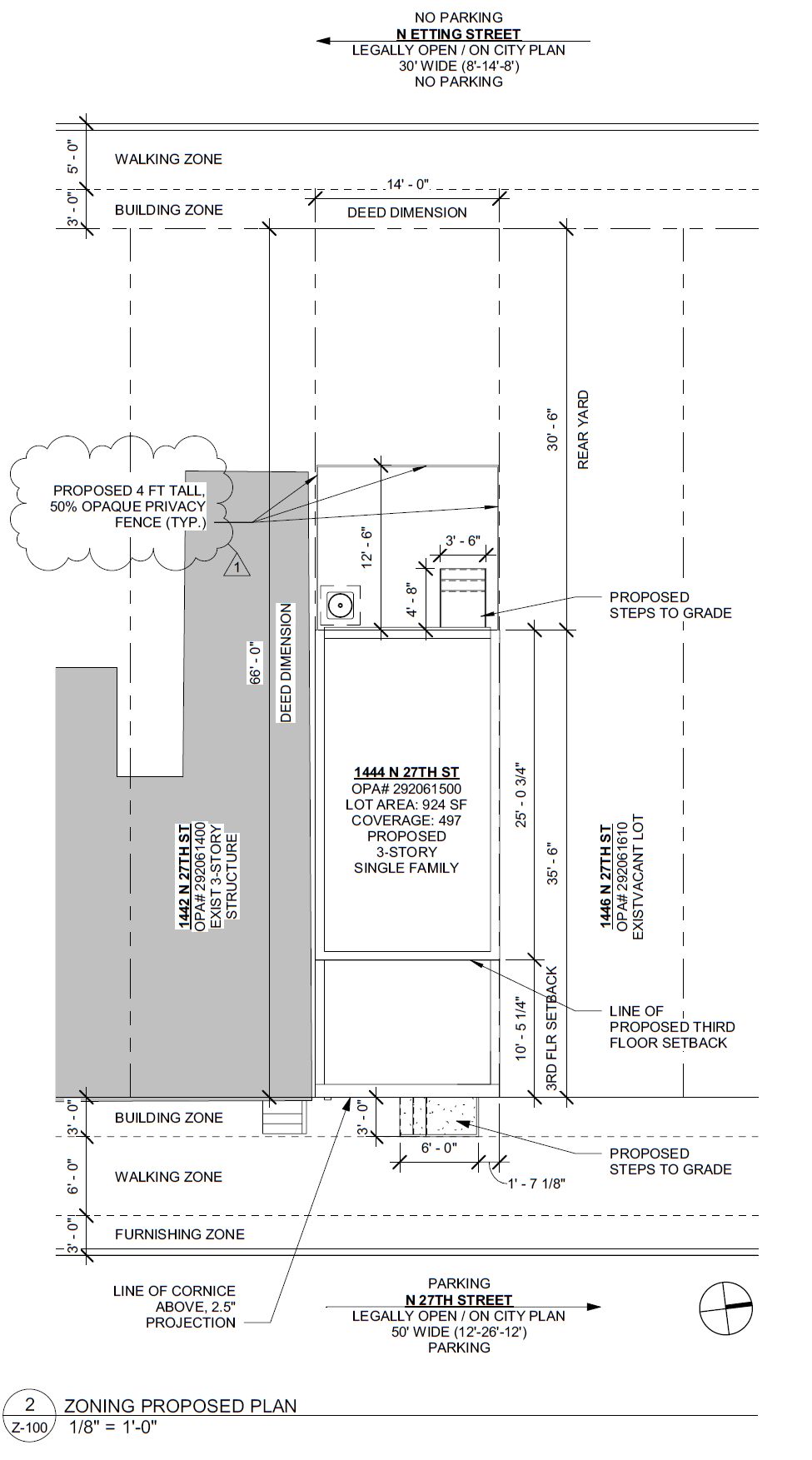 1444 North 27th Street. Site plan. Credit: Moto Designshop via the City of Philadelphia