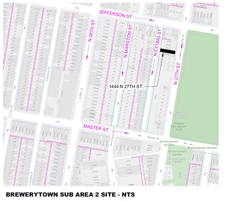 1444 North 27th Street. Site map. Credit: Moto Designshop via the City of Philadelphia