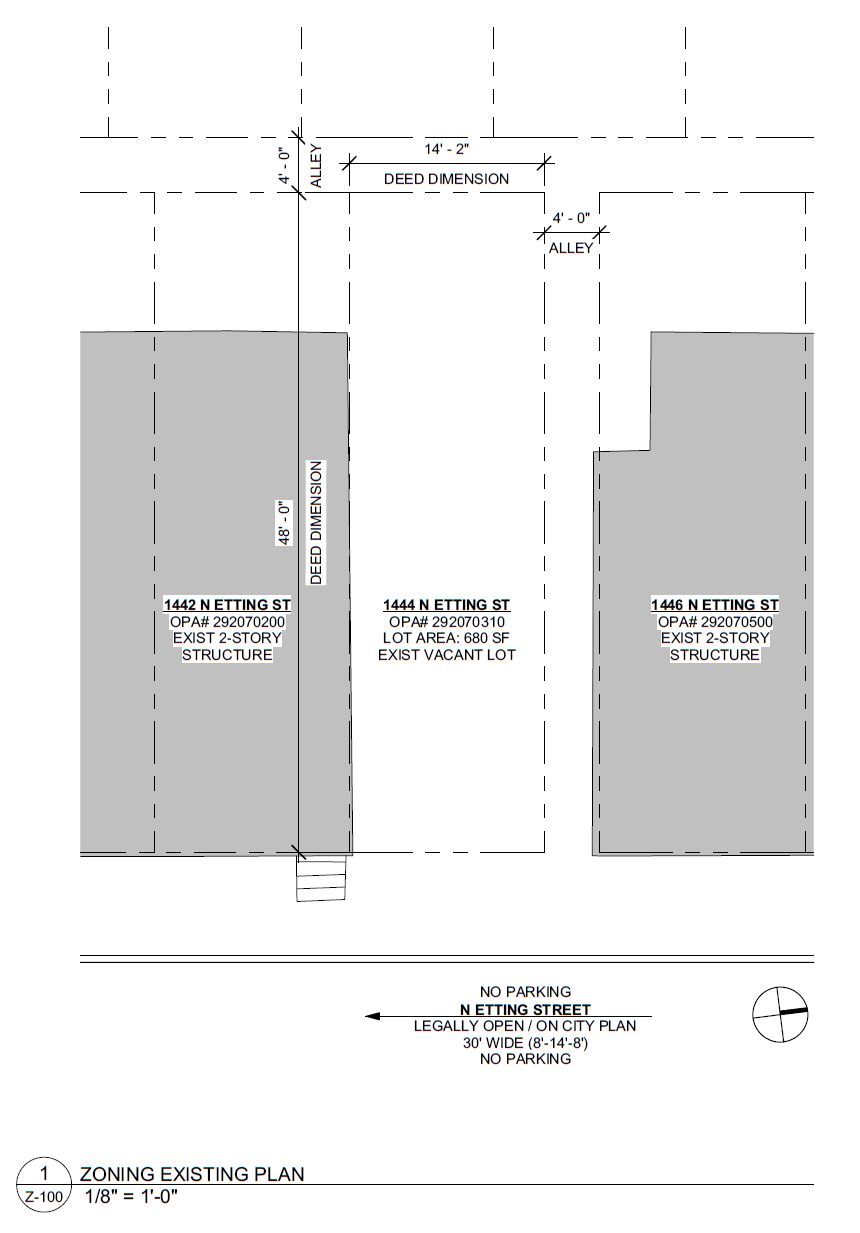 1444 North Etting Street. Site plan. Credit: Moto Designshop via the City of Philadelphia