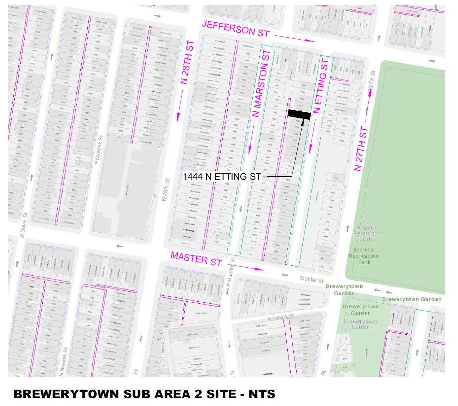 1444 North Etting Street. Site map. Credit: Moto Designshop via the City of Philadelphia