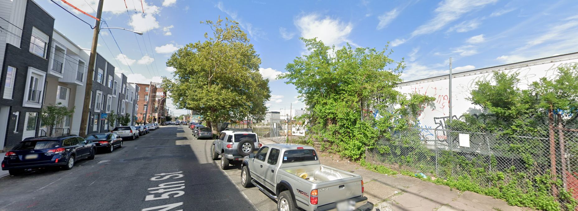 1625-35 North 5th Street. Site conditions prior to redevelopment. Looking northeast. August 2019. Credit: Google Maps