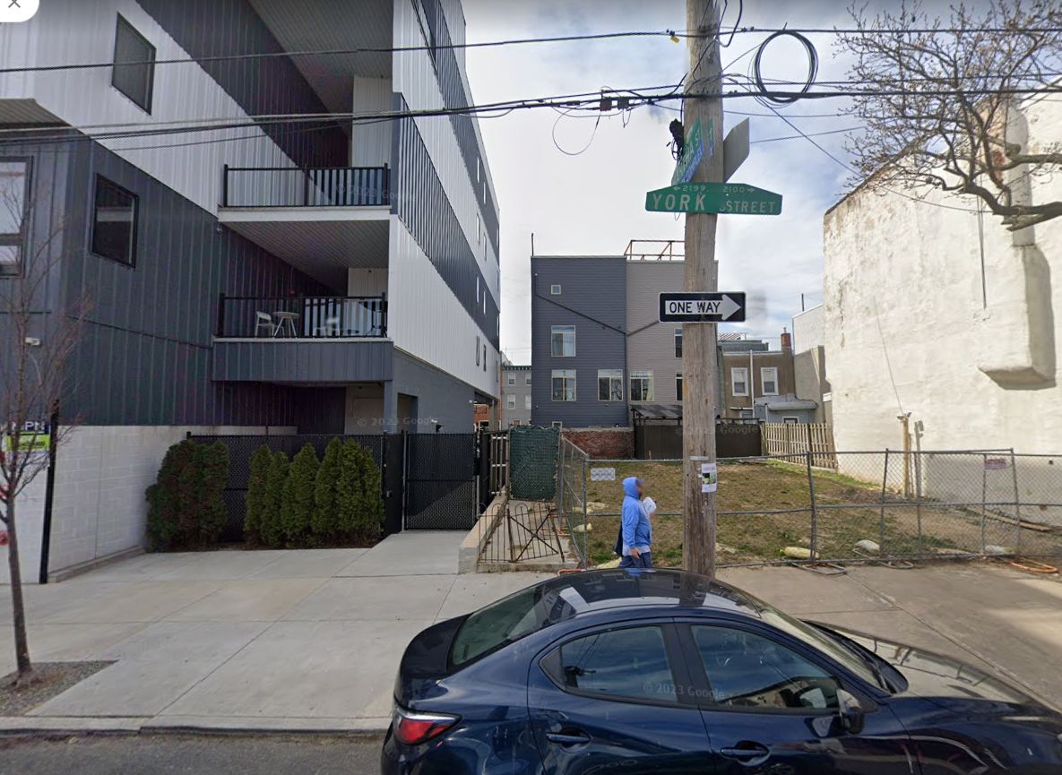 2118 East York Street. Site conditions prior to redevelopment. Looking southwest. March 2023. Credit: Google Maps