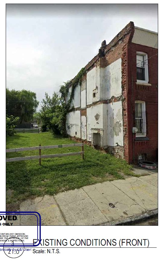 2128 North Percy Street. Site conditions prior to redevelopment. Looking northwest. Credit: 24/7 Design Group via the City of Philadelphia