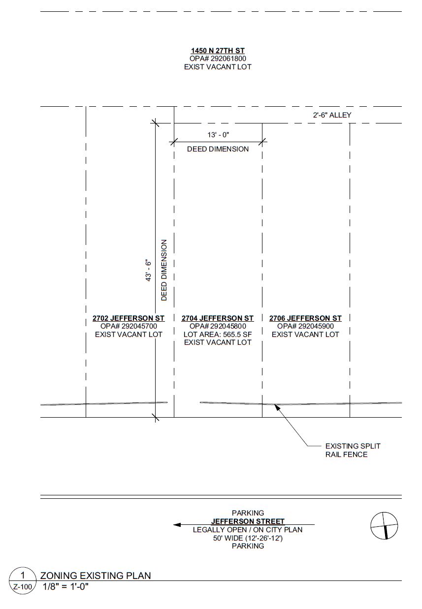 2704 Jefferson Street. Site plan. Credit: Moto Designshop via the City of Philadelphia
