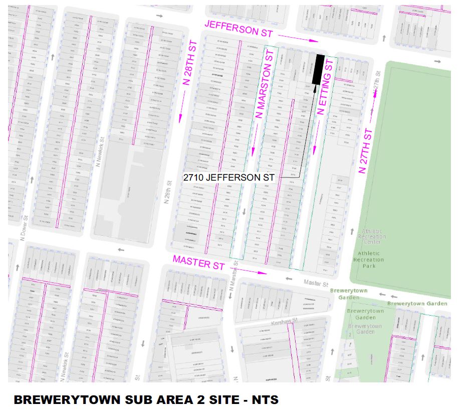 2710 Jefferson Street. Site map. Credit: Moto Designshop via the City of Philadelphia