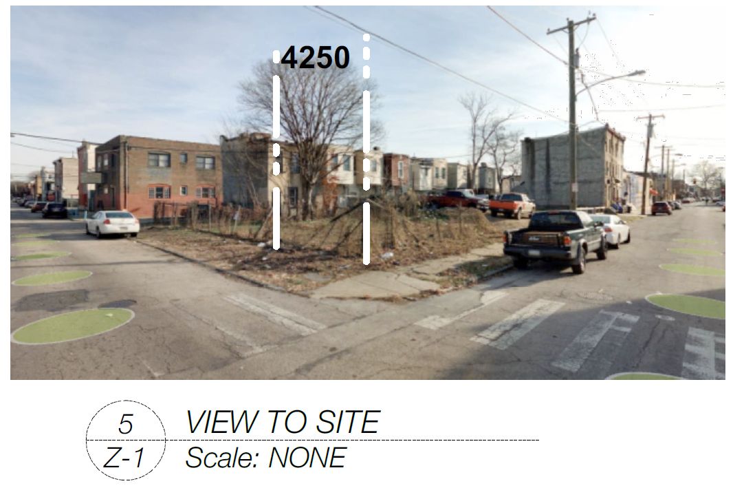 4250 Ogden Street. Site conditions prior to redevelopment. Credit: JOs. Serratore & Co. Architect Inc. via the City of Philadelphia